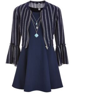 Navy dress and jacket set